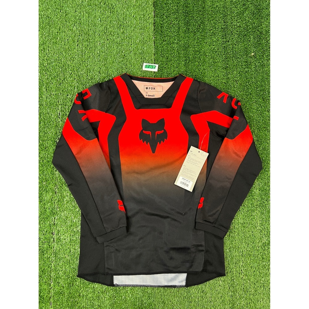 NWT Fox Racing Youth 180 Lean Jersey Flo Red Black 33049-110-YS Y-Small